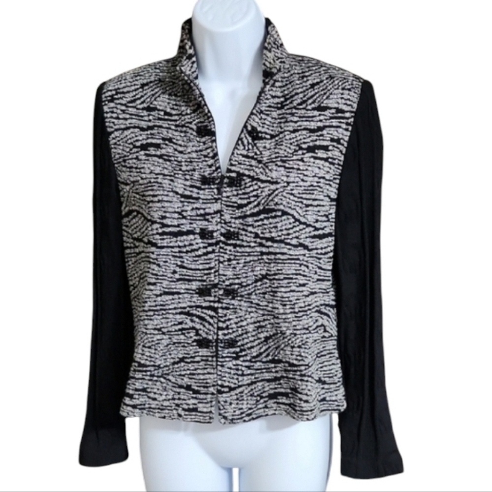 St John Zip Front Cardigan Sweater Top